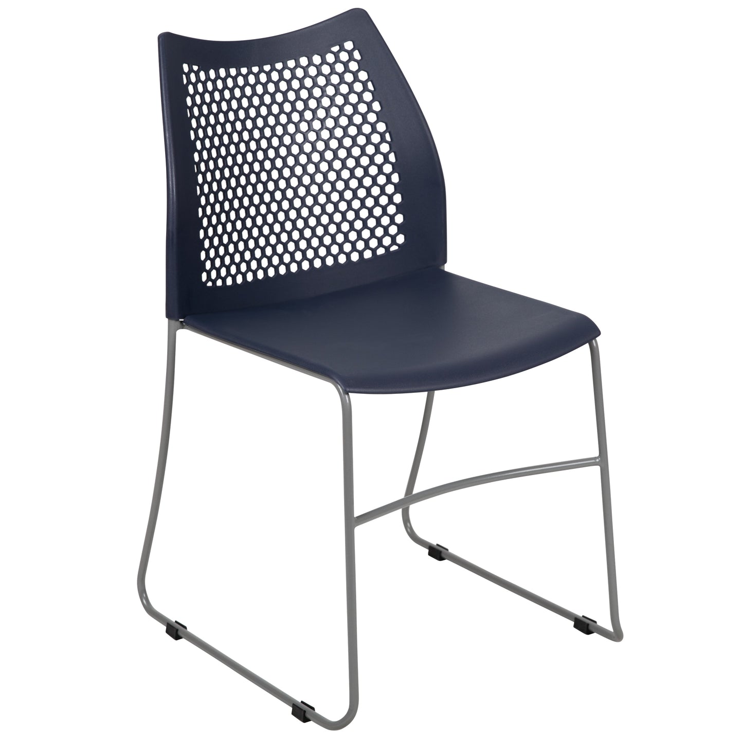 Navy Plastic Stack Chair RUT-498A-NY-GG