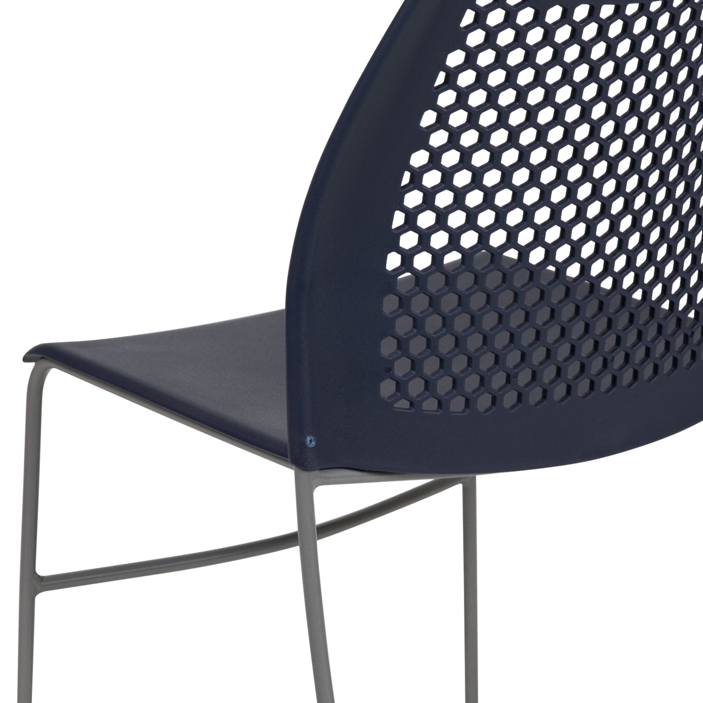 Navy Plastic Stack Chair RUT-498A-NY-GG