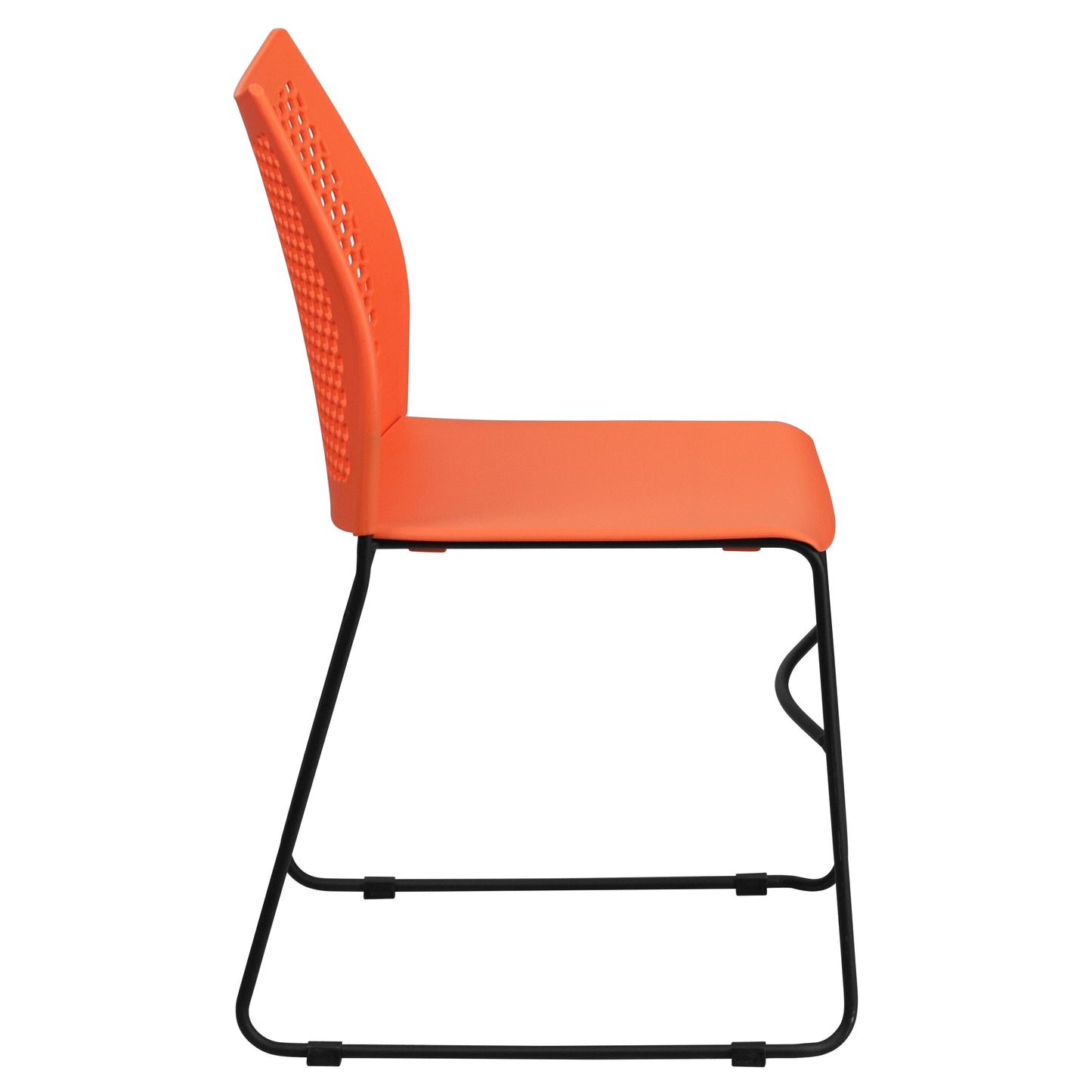 Orange Plastic Stack Chair RUT-498A-ORANGE-GG