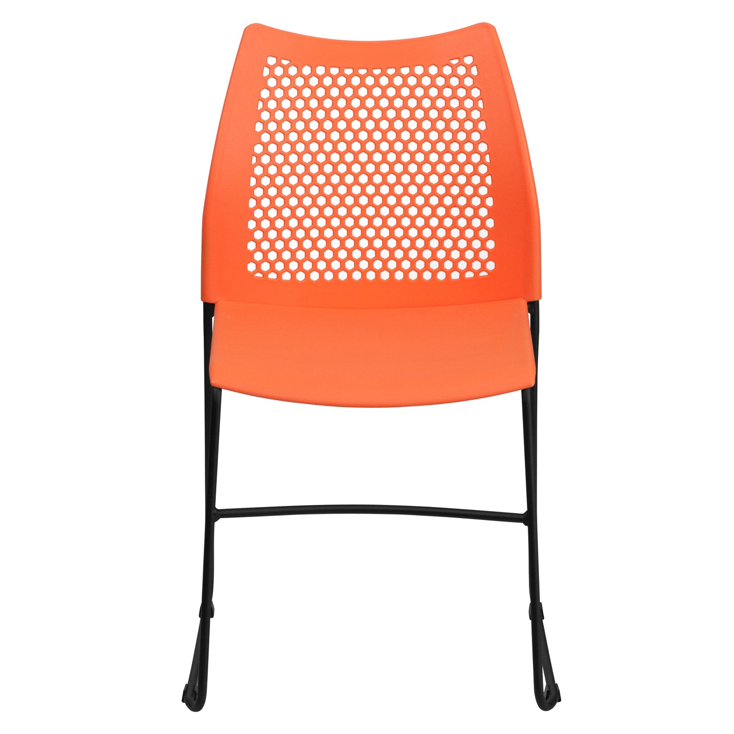 Orange Plastic Stack Chair RUT-498A-ORANGE-GG