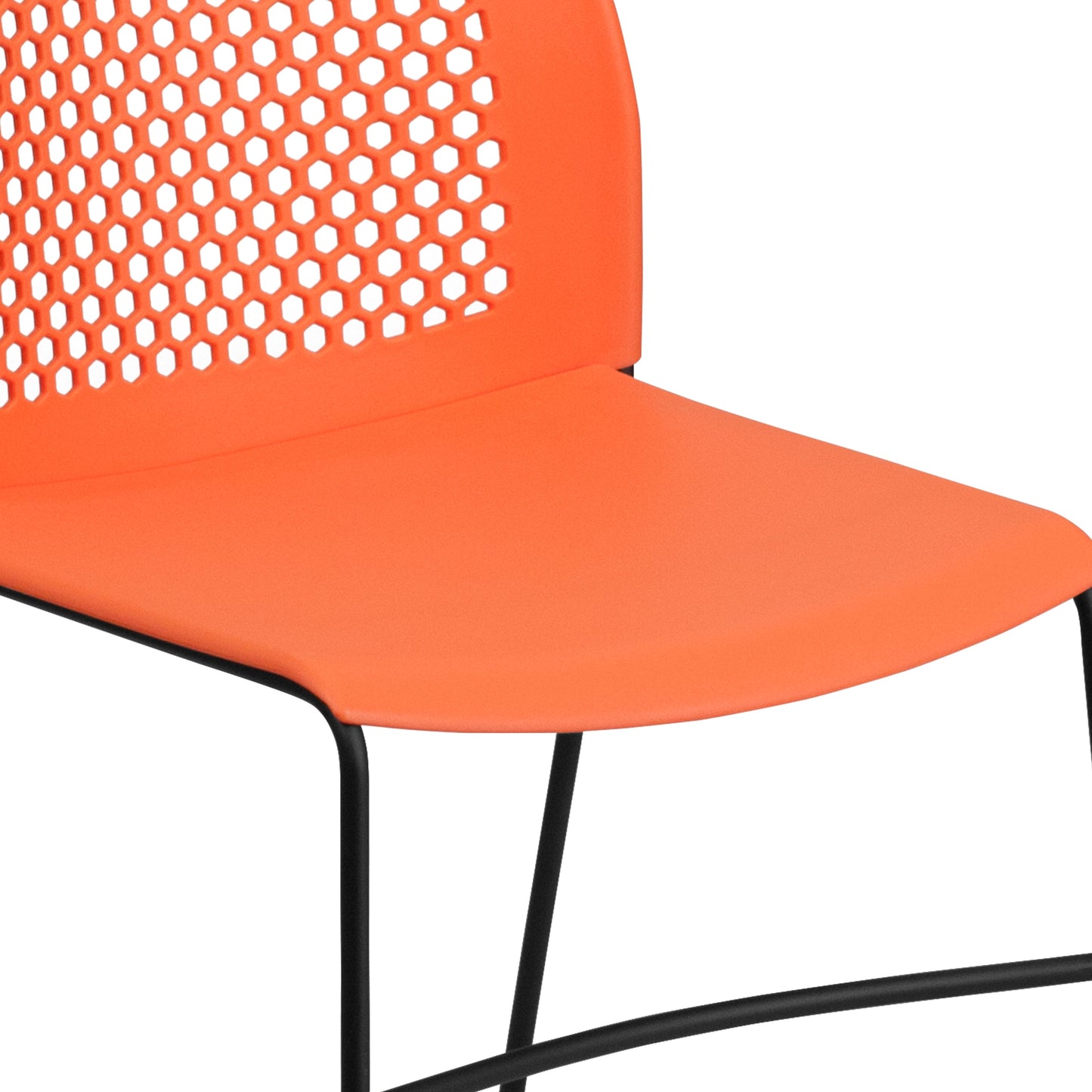 Orange Plastic Stack Chair RUT-498A-ORANGE-GG