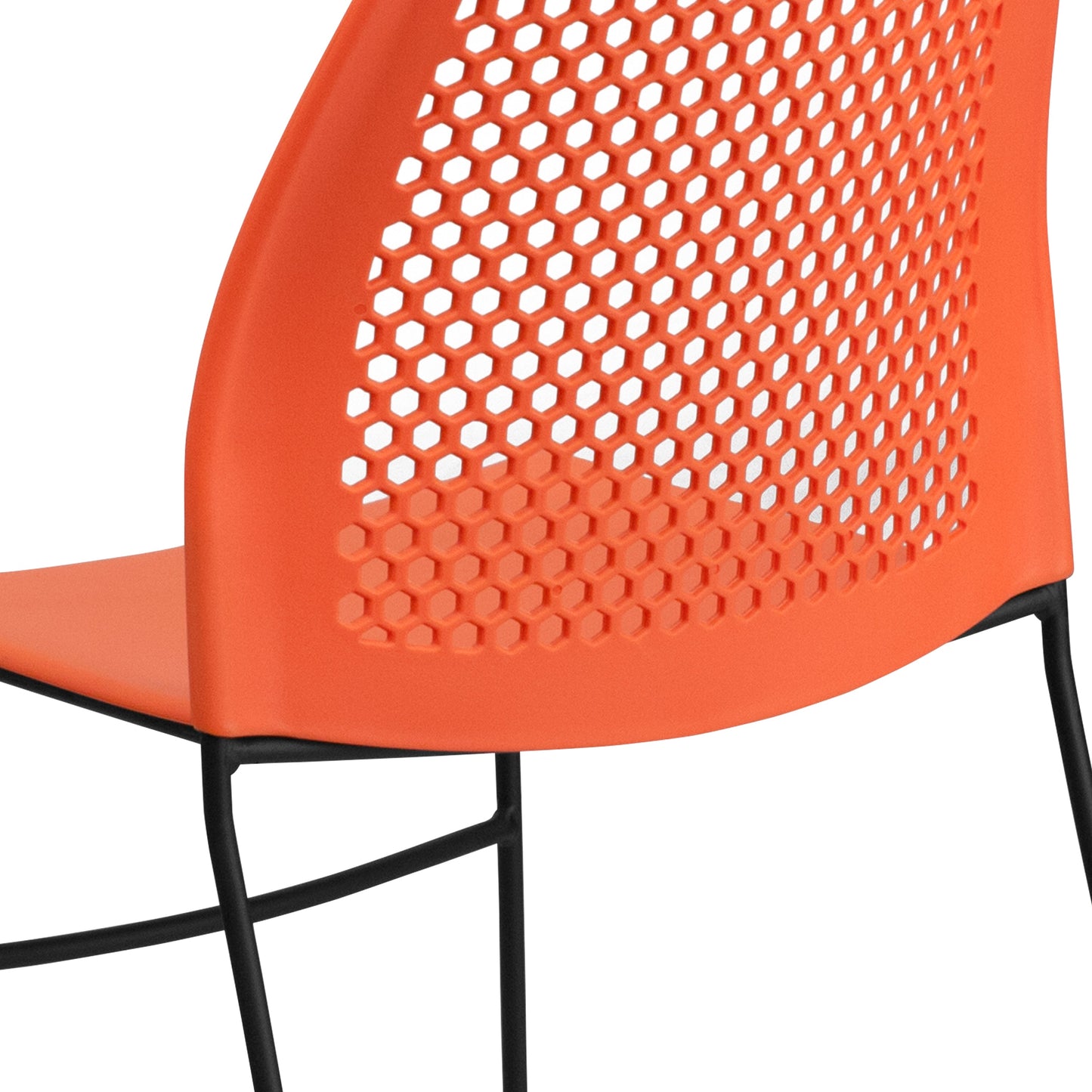 Orange Plastic Stack Chair RUT-498A-ORANGE-GG