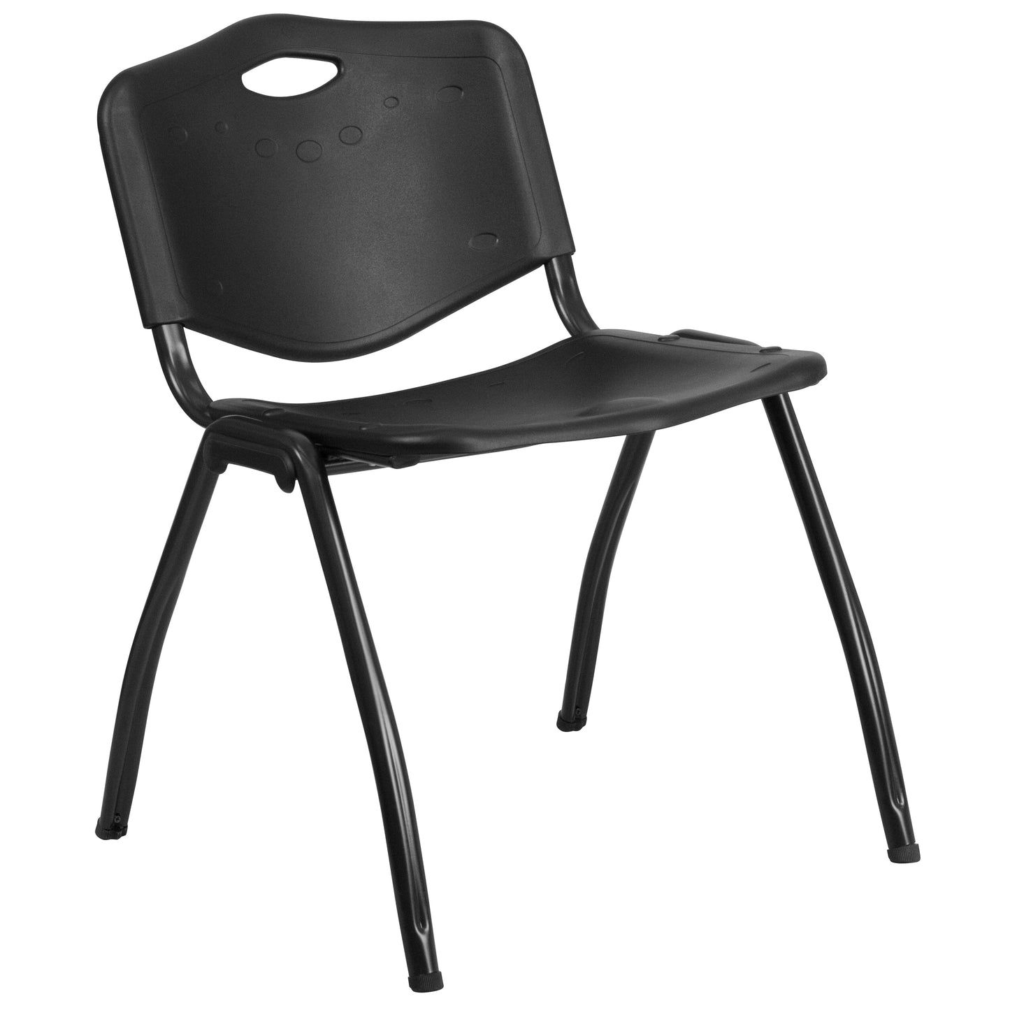 Black Plastic Stack Chair RUT-D01-BK-GG