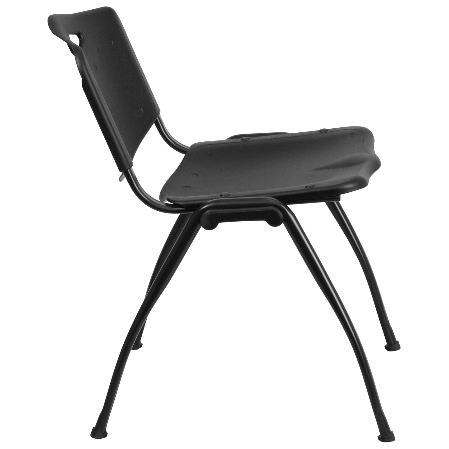 Black Plastic Stack Chair RUT-D01-BK-GG