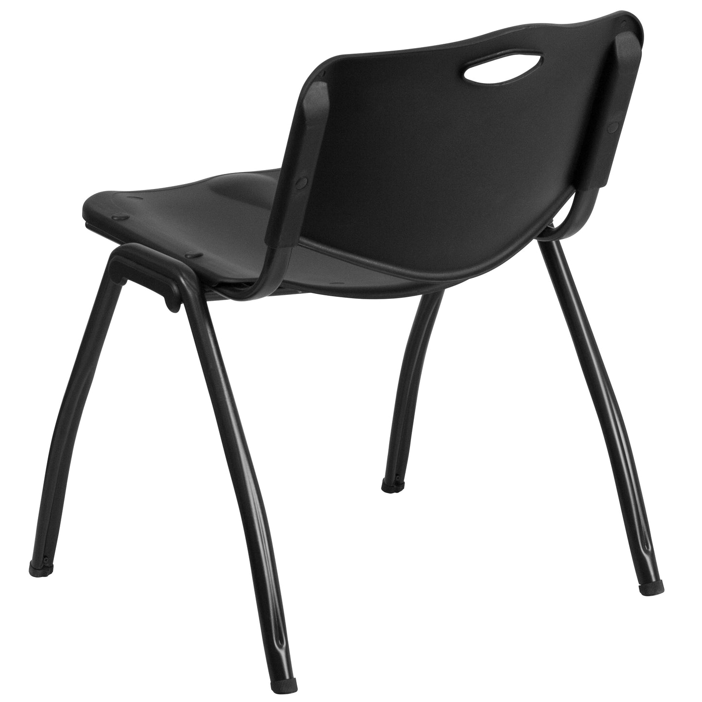 Black Plastic Stack Chair RUT-D01-BK-GG