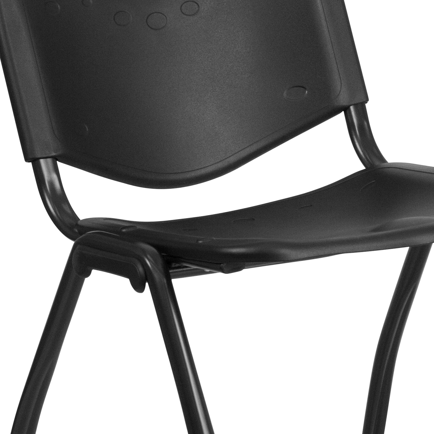 Black Plastic Stack Chair RUT-D01-BK-GG