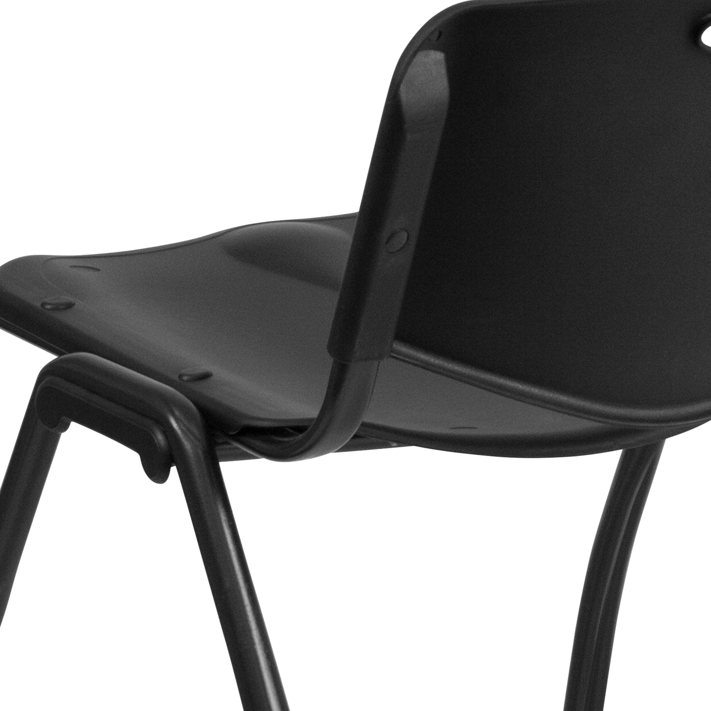 Black Plastic Stack Chair RUT-D01-BK-GG