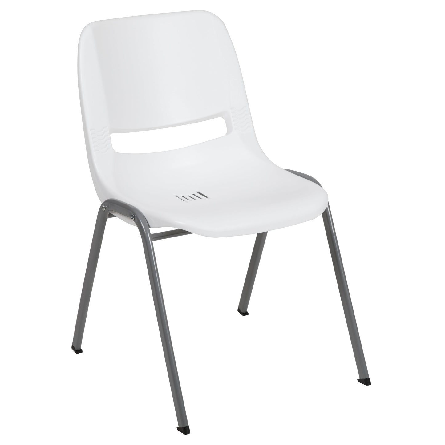 White Shell Stack Chair RUT-EO1-WH-GG