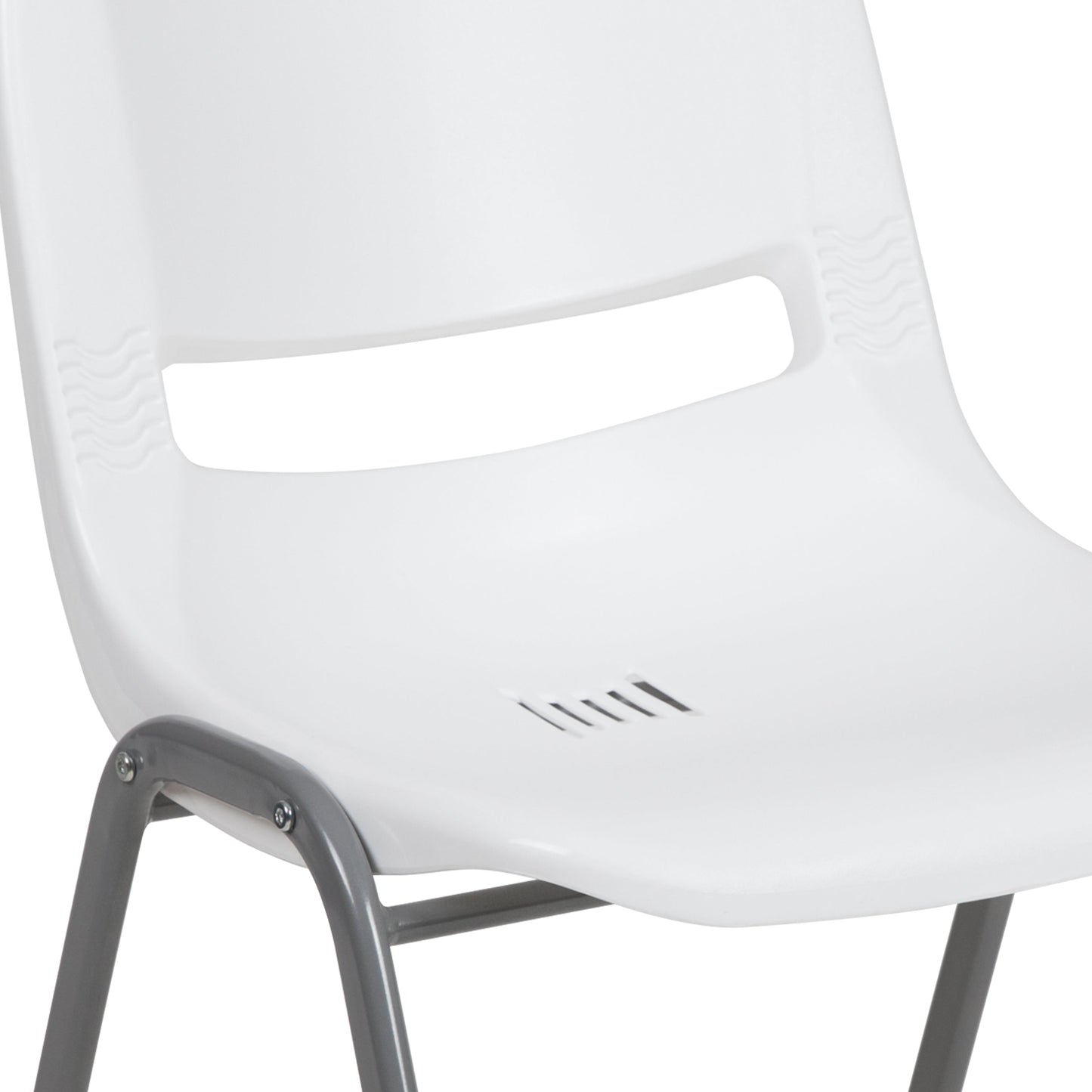 White Shell Stack Chair RUT-EO1-WH-GG