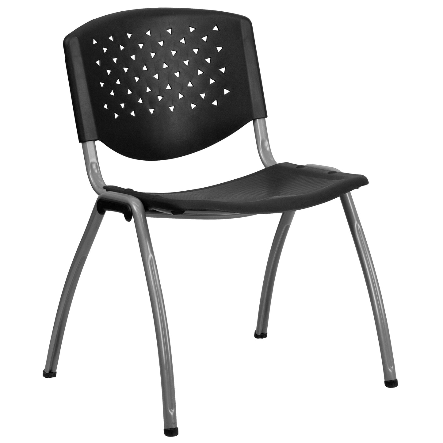 Black Plastic Stack Chair RUT-F01A-BK-GG