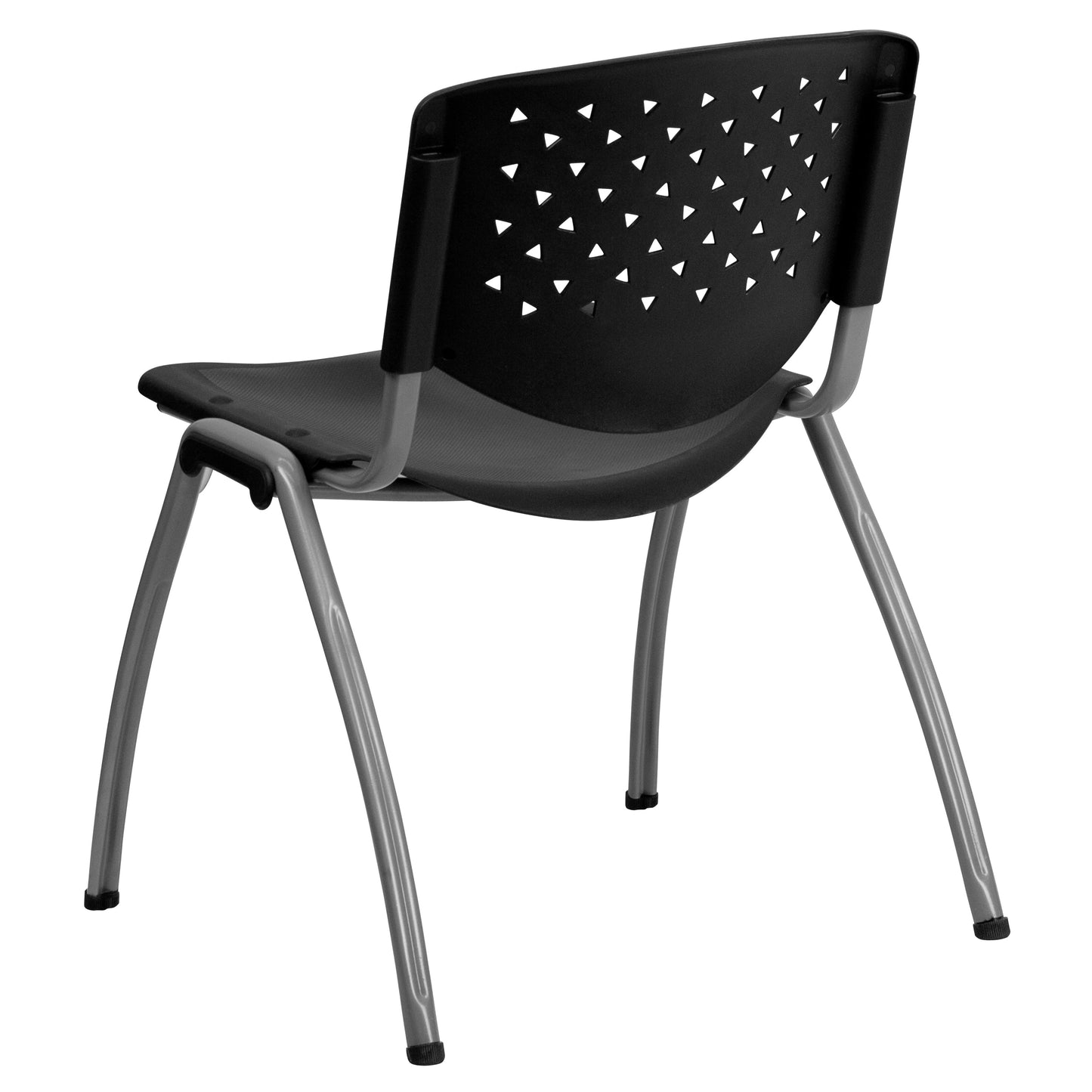 Black Plastic Stack Chair RUT-F01A-BK-GG