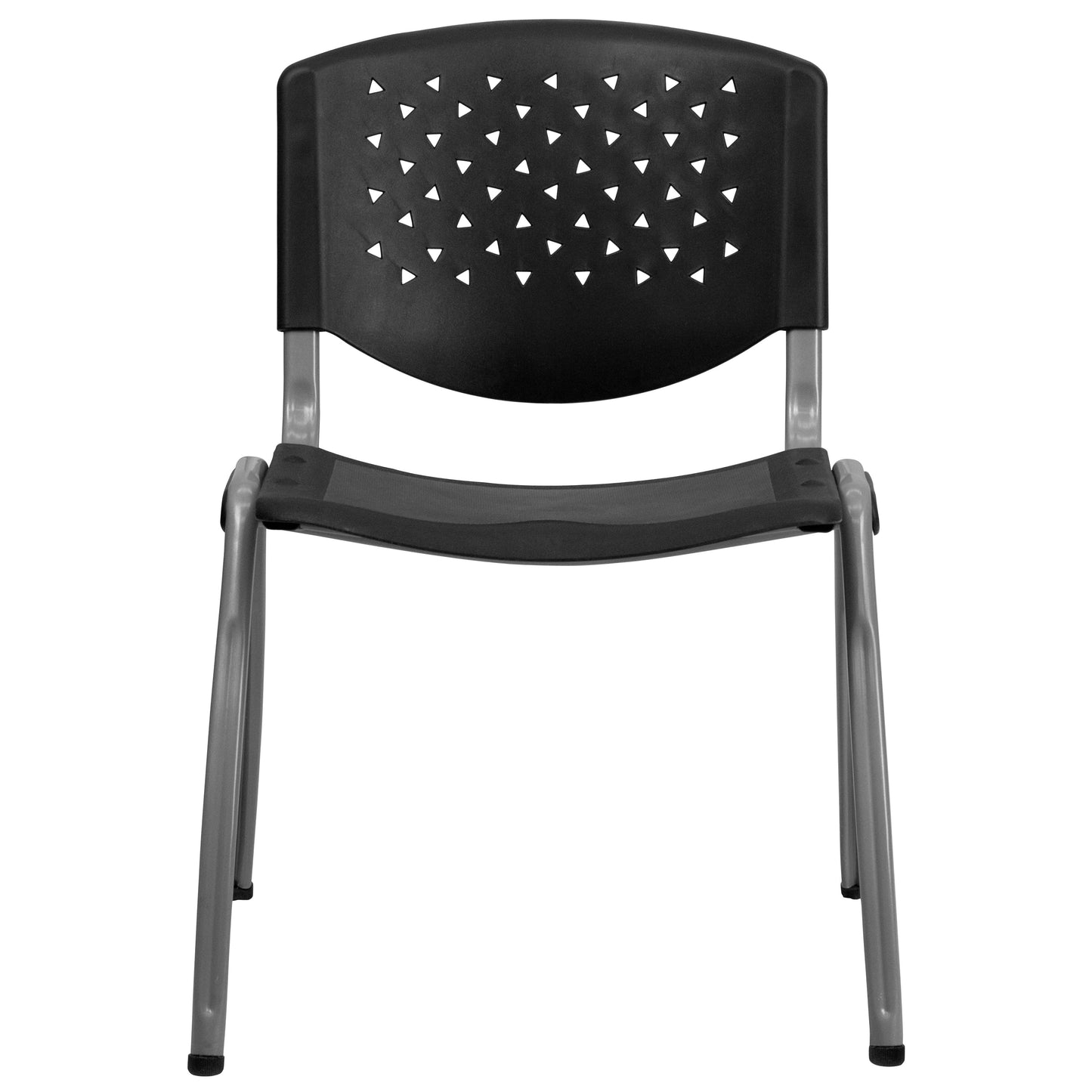 Black Plastic Stack Chair RUT-F01A-BK-GG