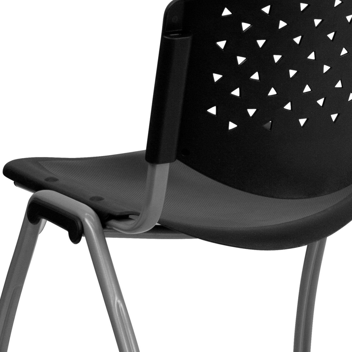 Black Plastic Stack Chair RUT-F01A-BK-GG