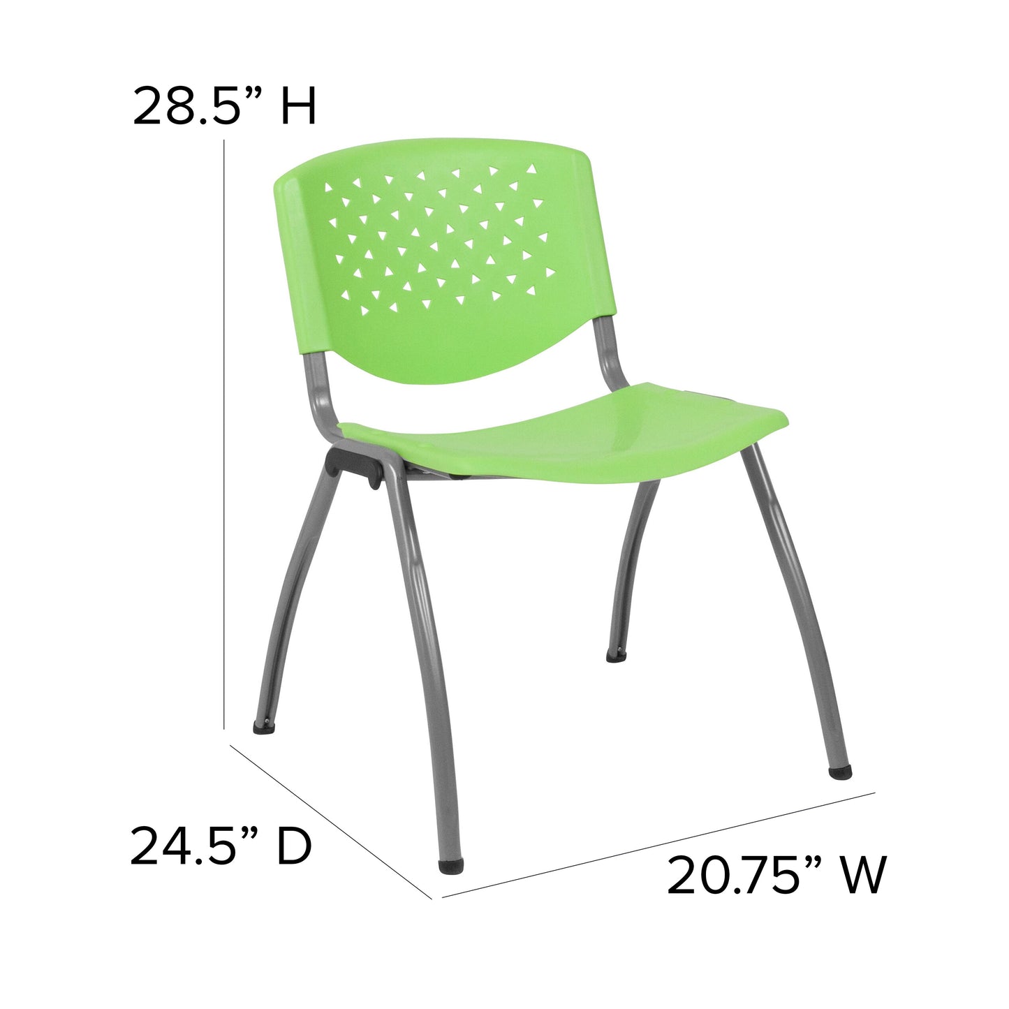 Green Plastic Stack Chair RUT-F01A-GN-GG