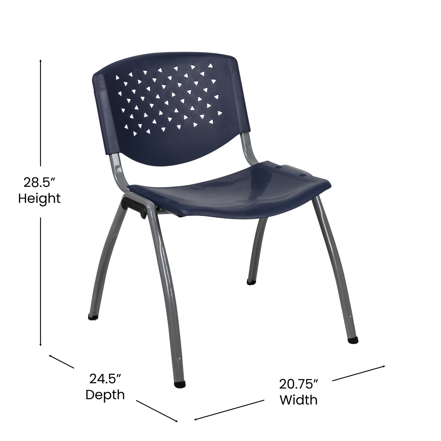 Navy Plastic Stack Chair RUT-F01A-NY-GG