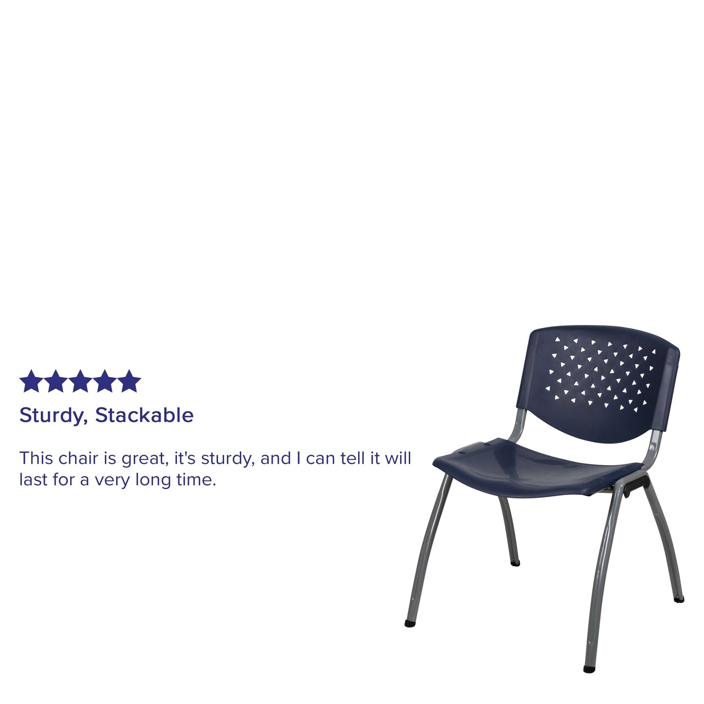 Navy Plastic Stack Chair RUT-F01A-NY-GG