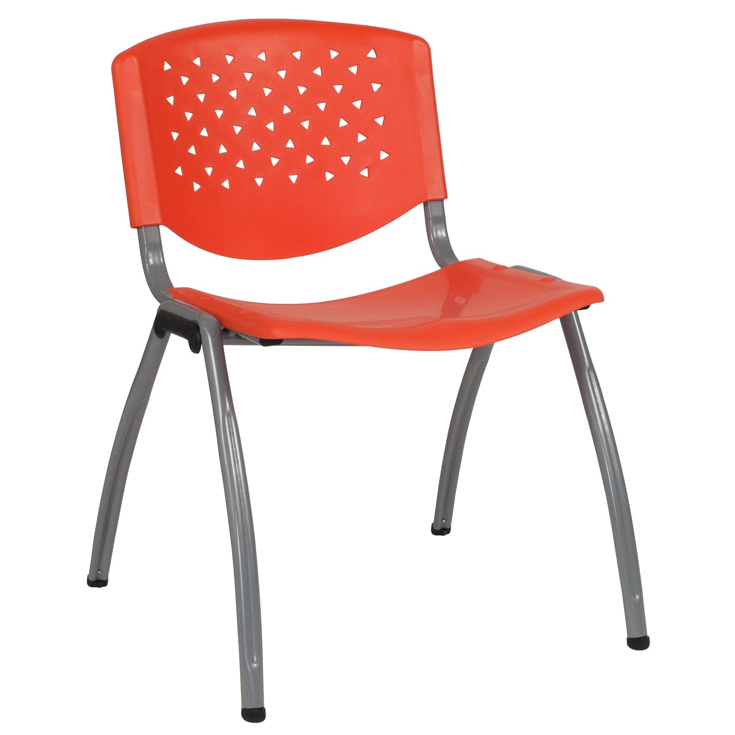 Orange Plastic Stack Chair RUT-F01A-OR-GG