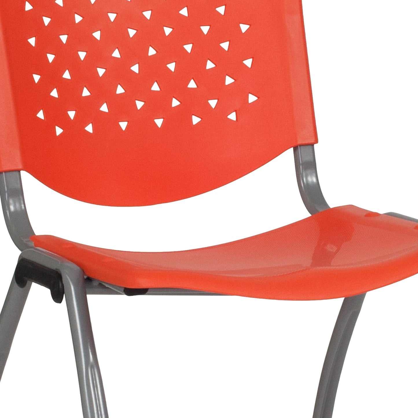 Orange Plastic Stack Chair RUT-F01A-OR-GG