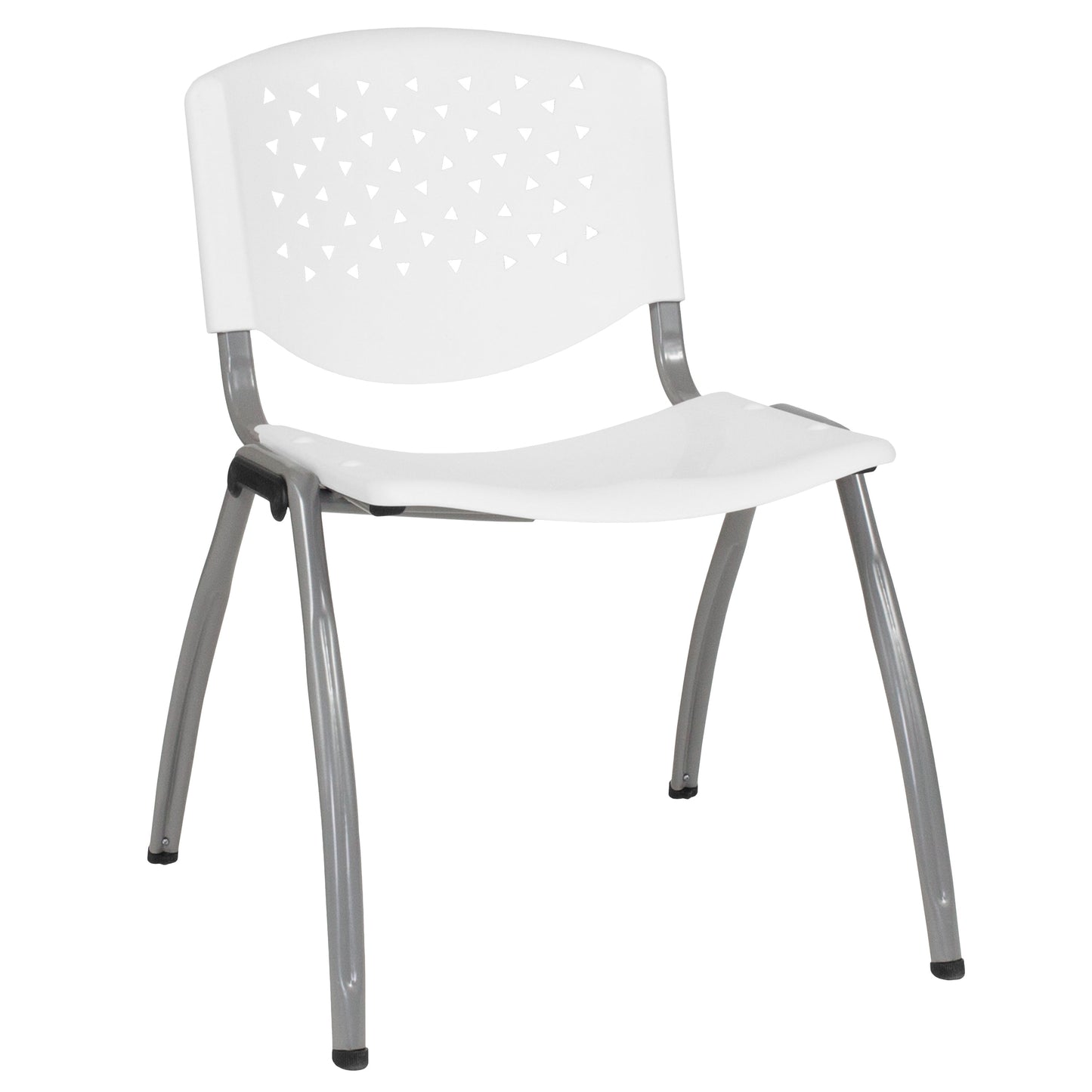 White Plastic Stack Chair RUT-F01A-WH-GG