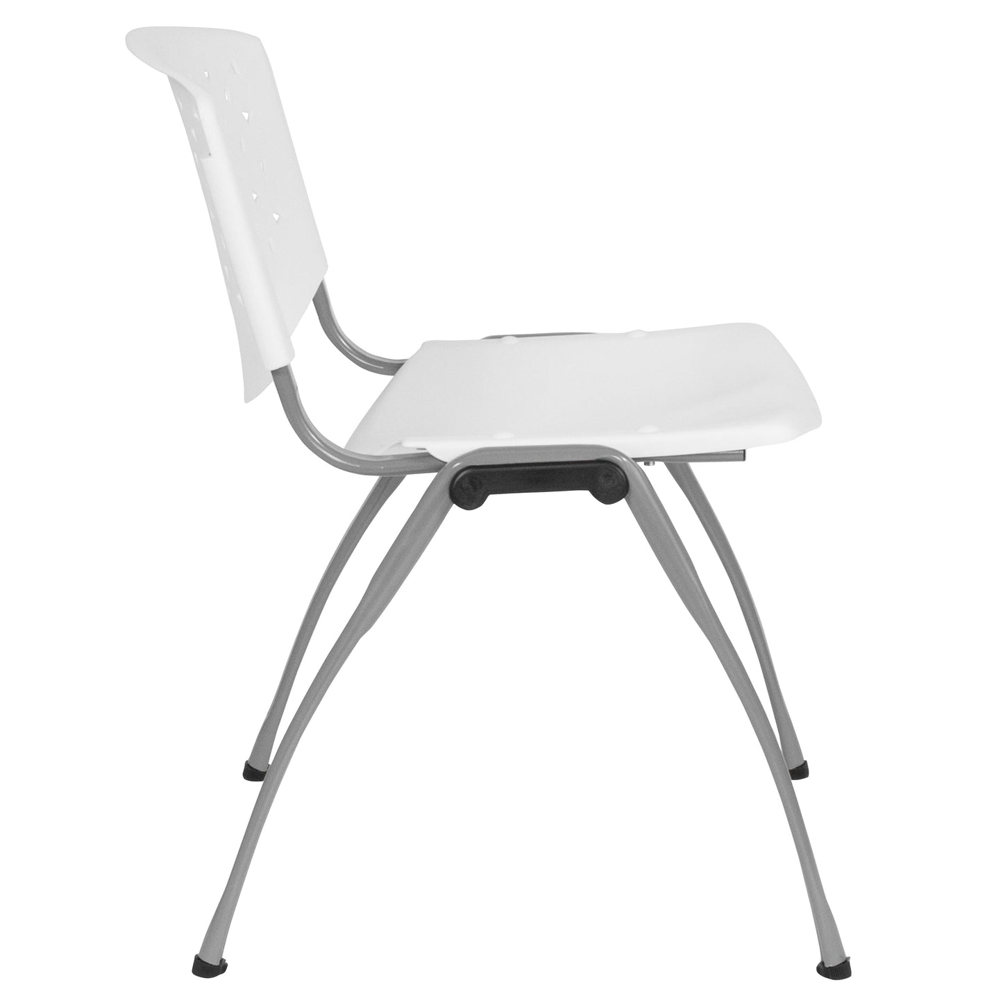 White Plastic Stack Chair RUT-F01A-WH-GG