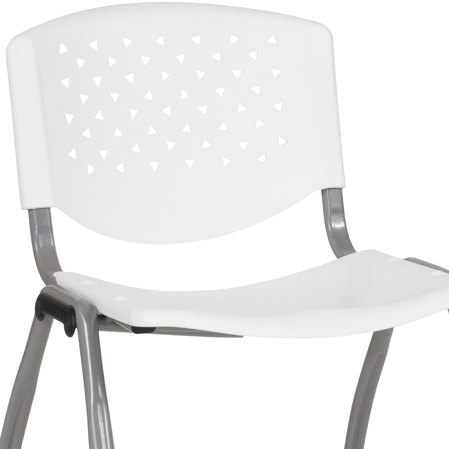 White Plastic Stack Chair RUT-F01A-WH-GG