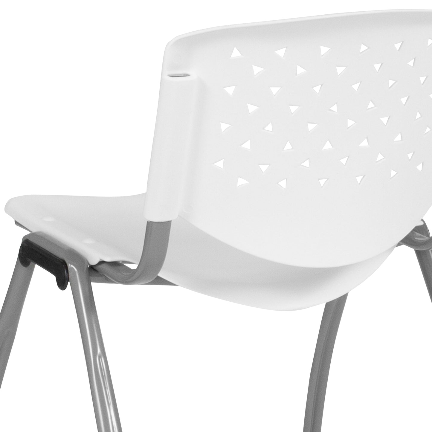 White Plastic Stack Chair RUT-F01A-WH-GG