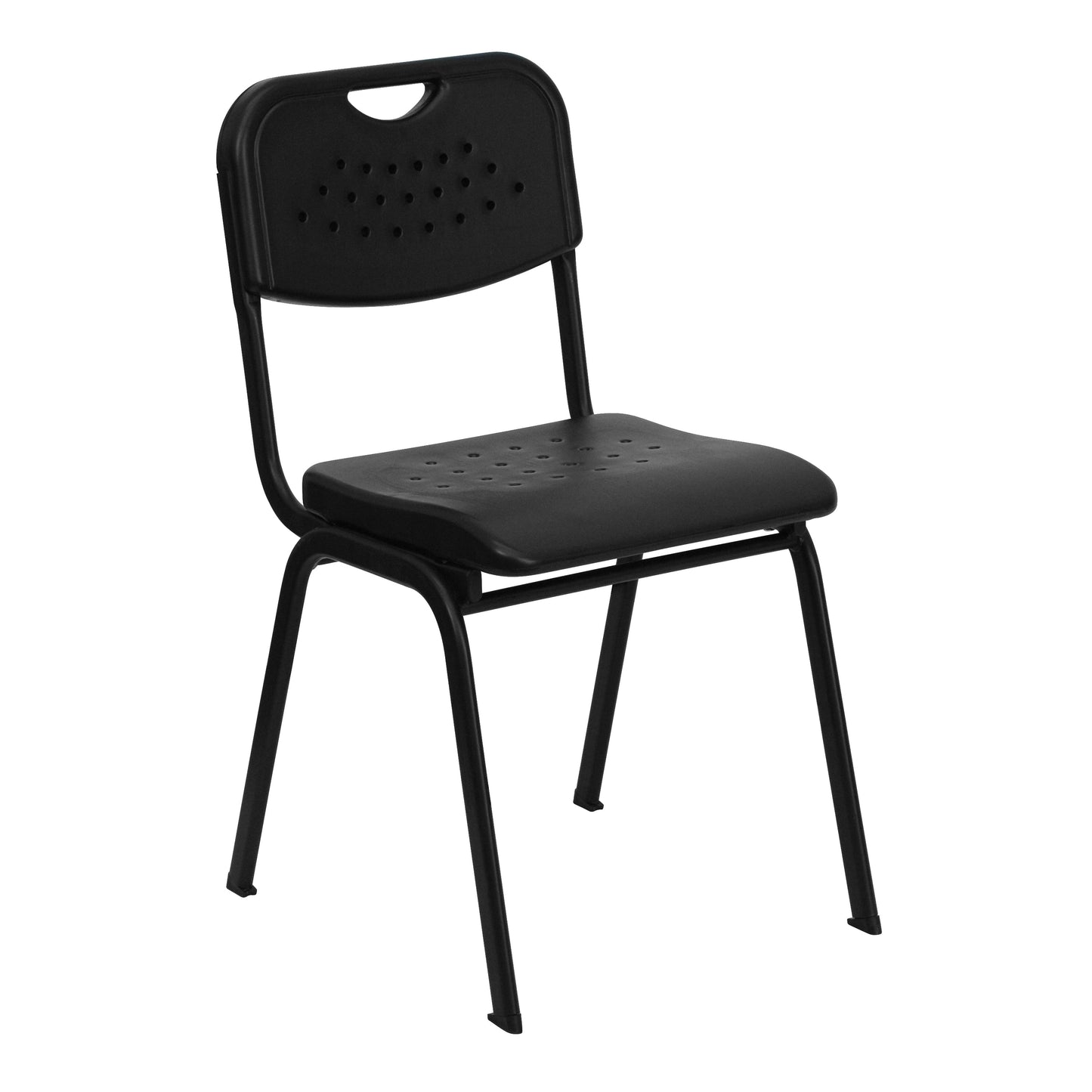 Black Plastic Stack Chair RUT-GK01-BK-GG