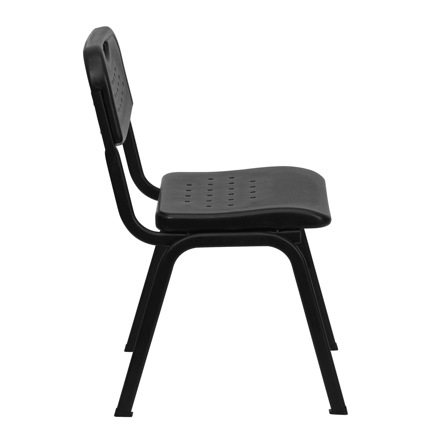 Black Plastic Stack Chair RUT-GK01-BK-GG