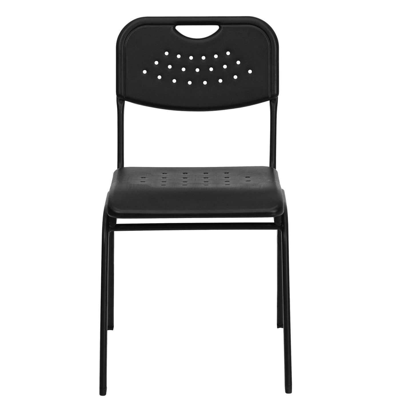 Black Plastic Stack Chair RUT-GK01-BK-GG