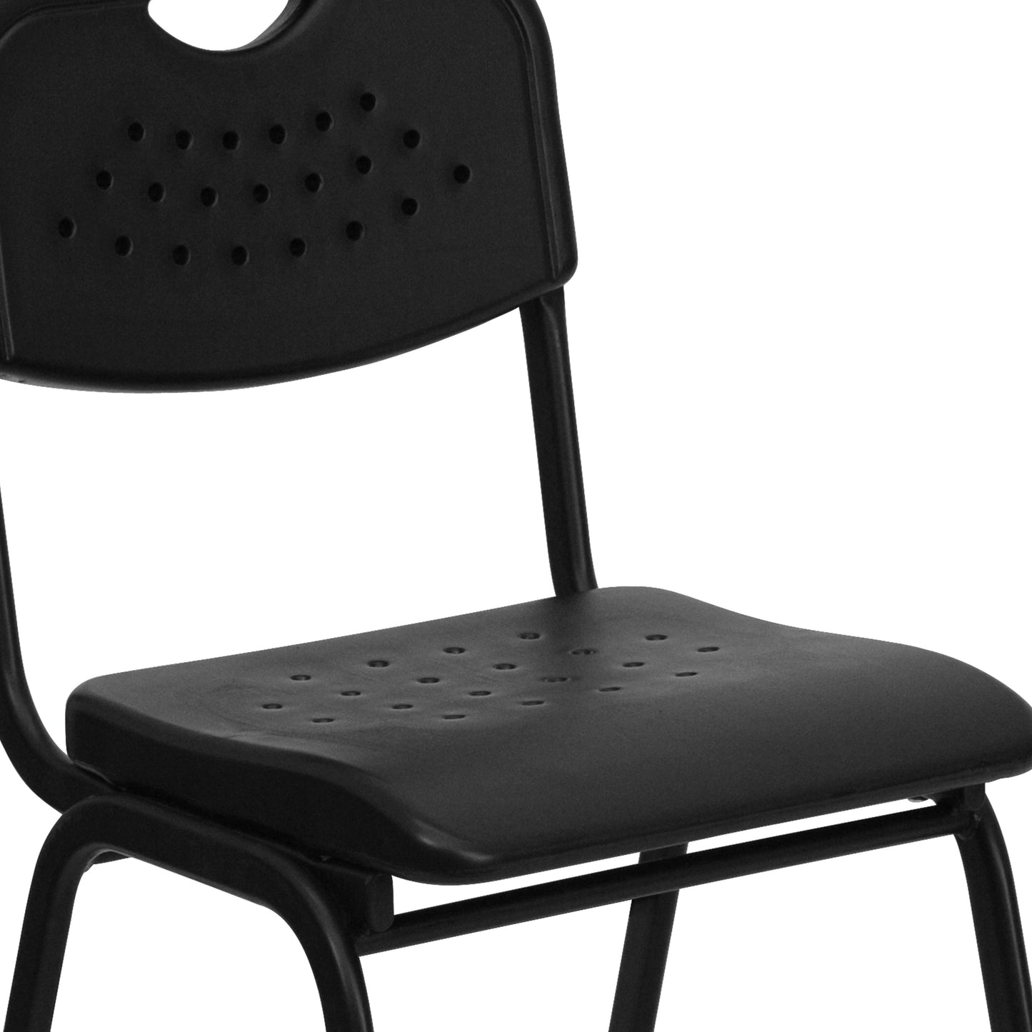 Black Plastic Stack Chair RUT-GK01-BK-GG