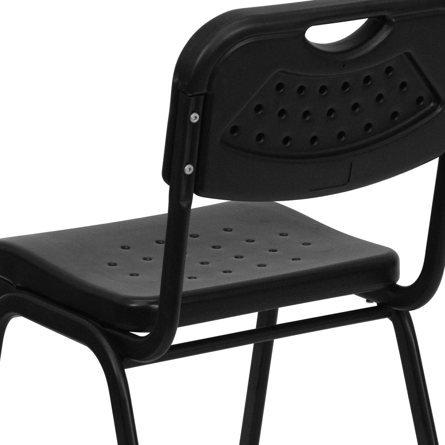 Black Plastic Stack Chair RUT-GK01-BK-GG