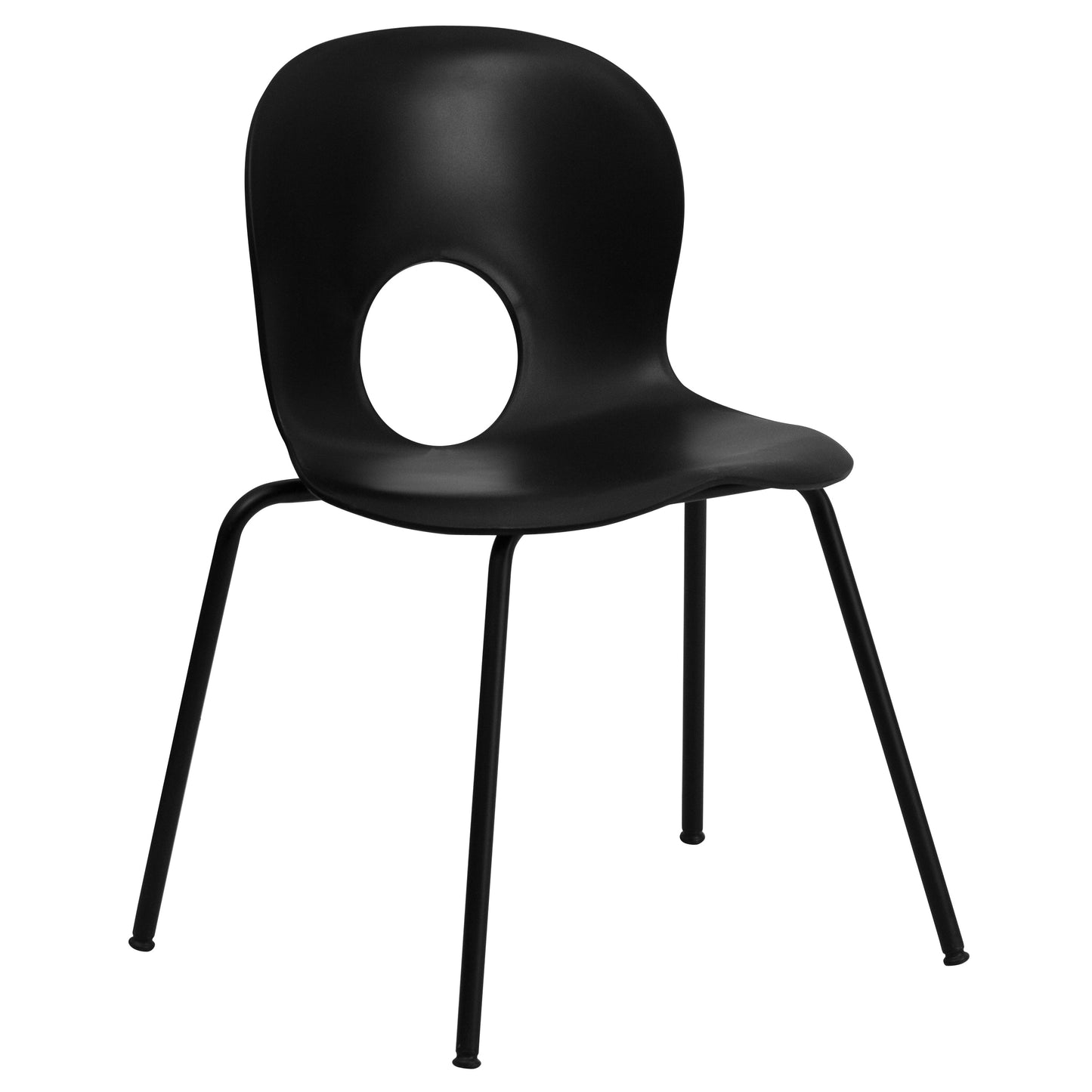 Black Plastic Stack Chair RUT-NC258-BK-GG