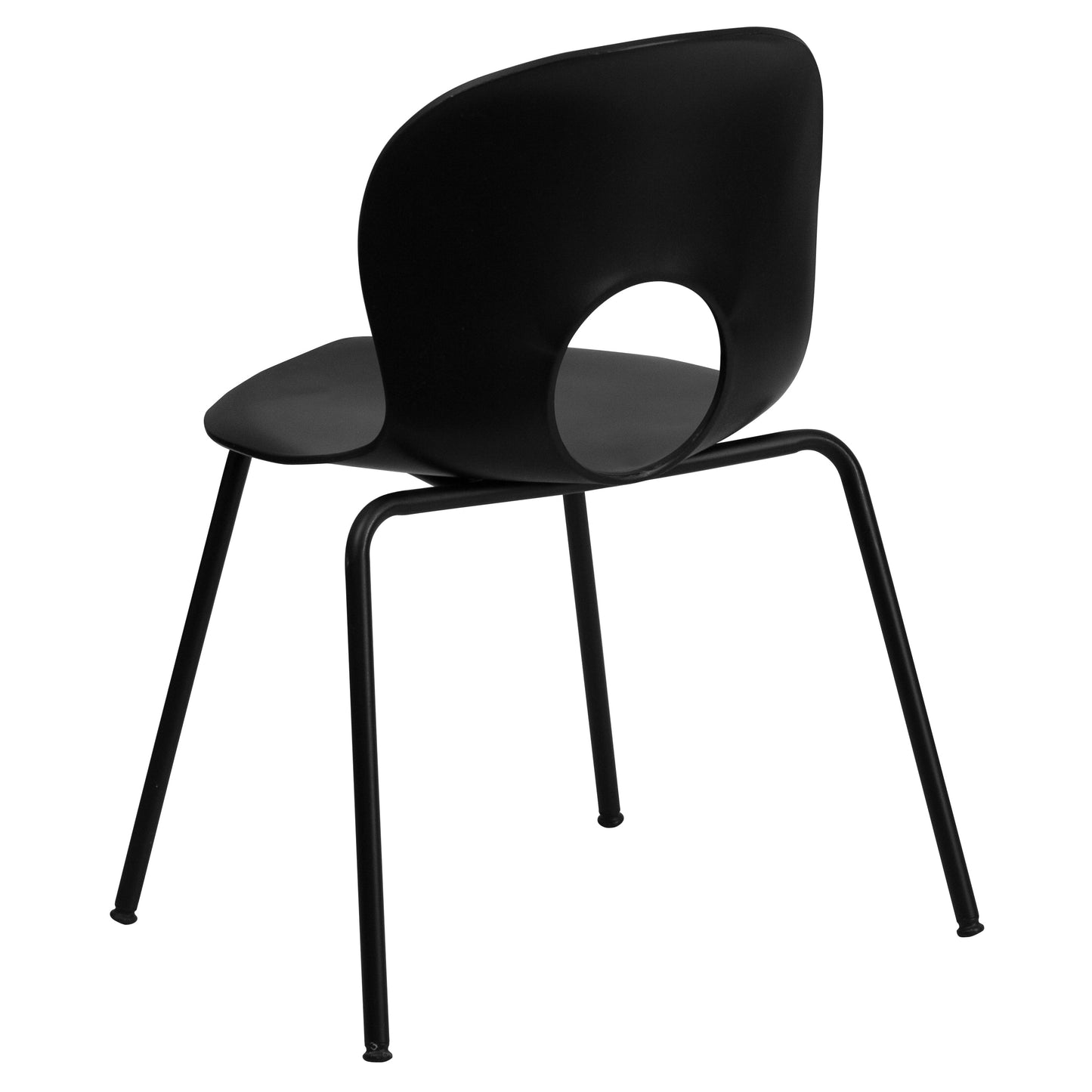 Black Plastic Stack Chair RUT-NC258-BK-GG