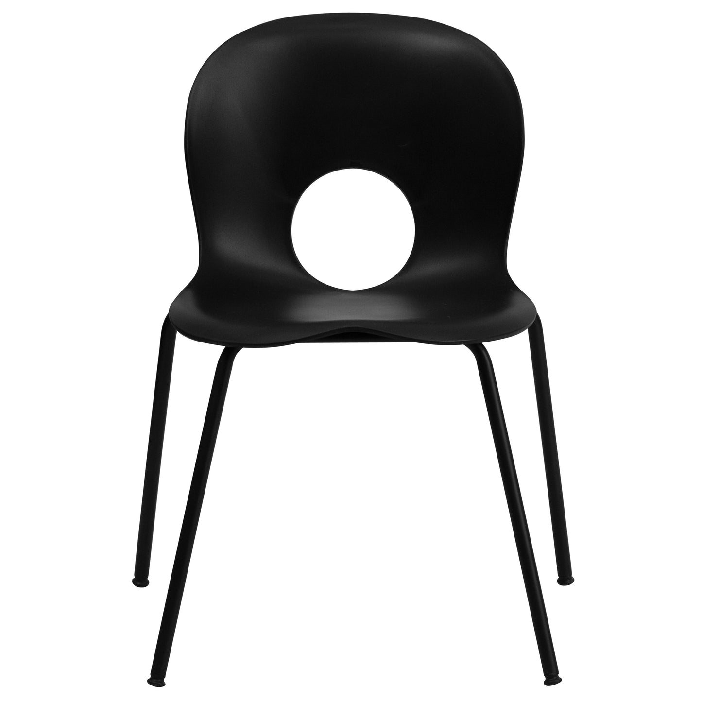 Black Plastic Stack Chair RUT-NC258-BK-GG