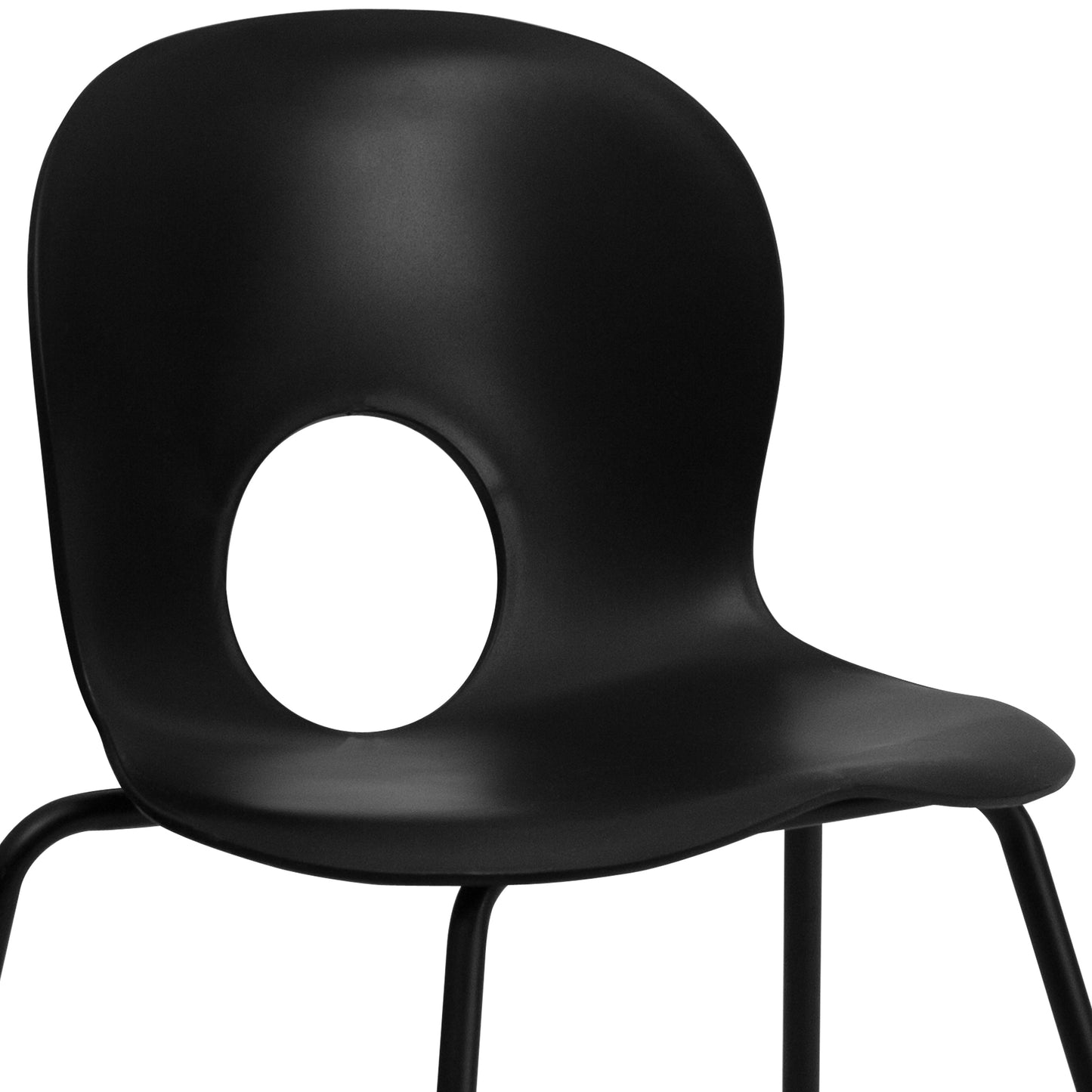 Black Plastic Stack Chair RUT-NC258-BK-GG