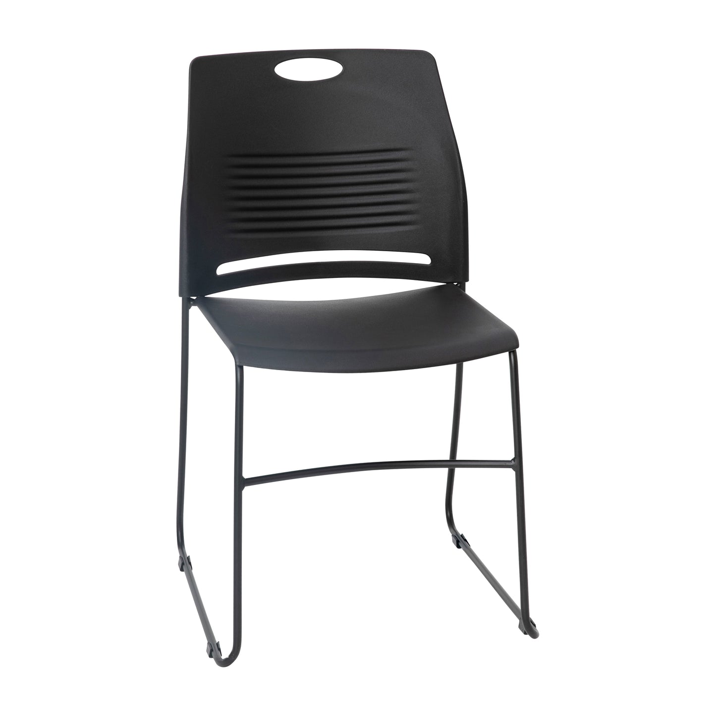 Black Sled Base Stack Chair RUT-NC499A-BK-GG