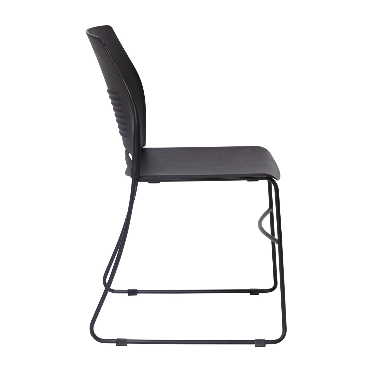 Black Sled Base Stack Chair RUT-NC499A-BK-GG