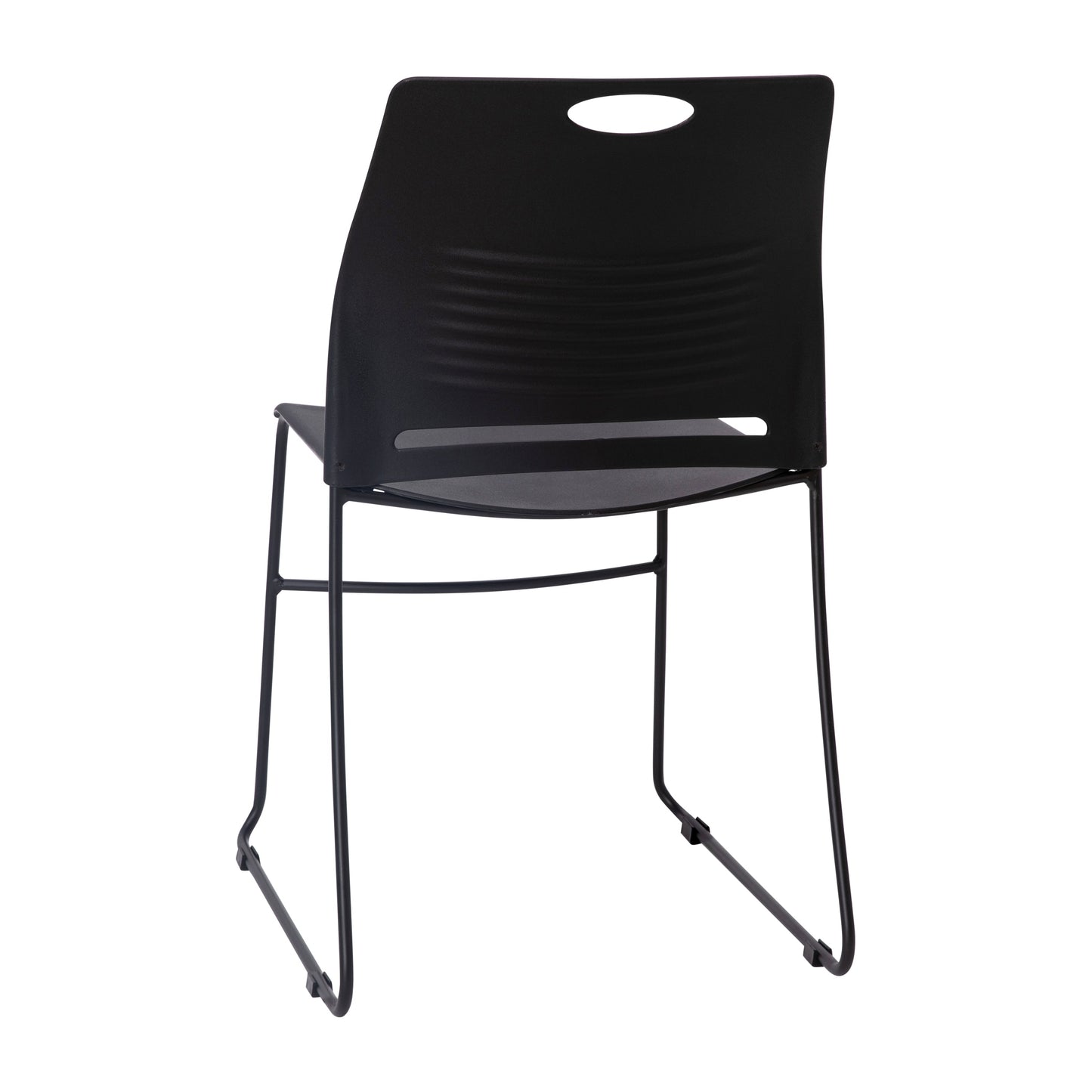 Black Sled Base Stack Chair RUT-NC499A-BK-GG