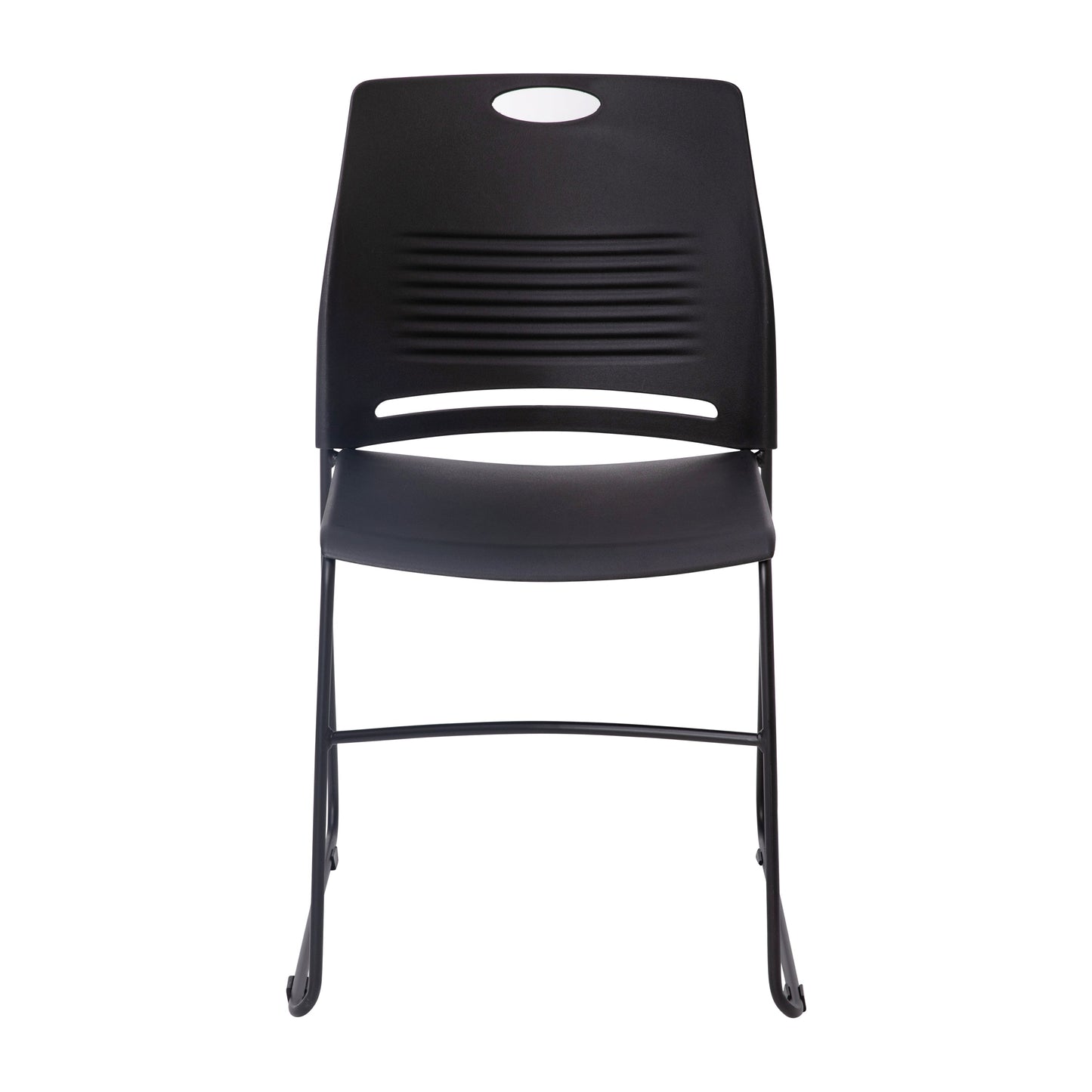 Black Sled Base Stack Chair RUT-NC499A-BK-GG