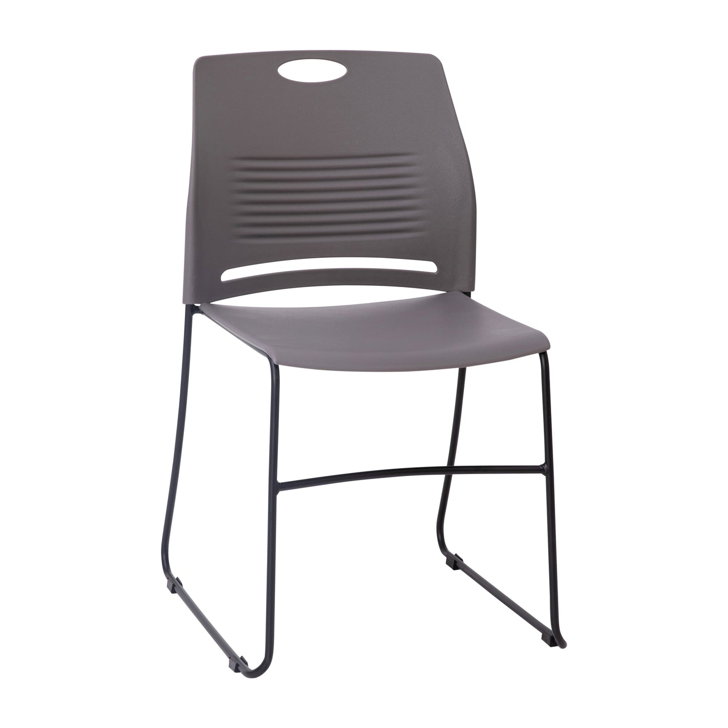 Gray Sled Base Stack Chair RUT-NC499A-GY-GG