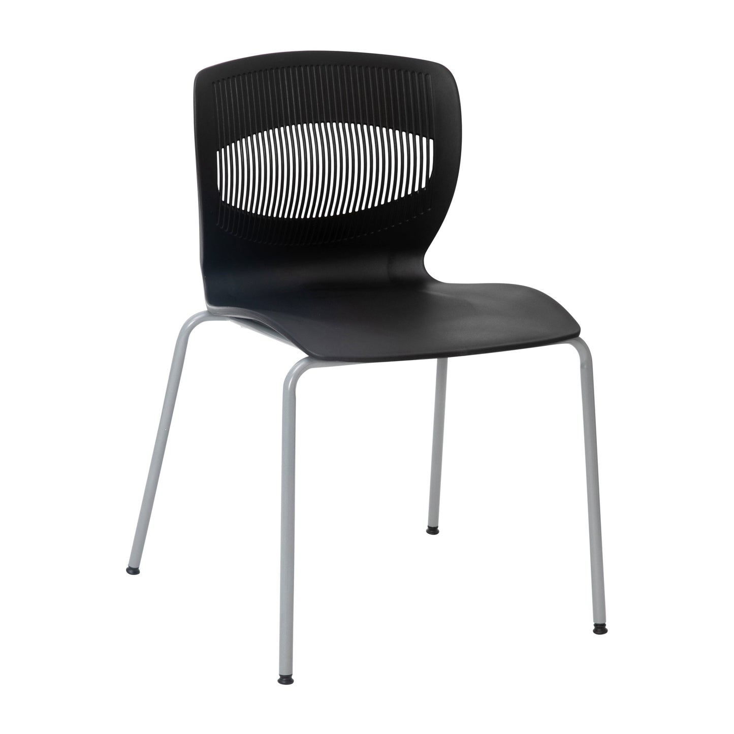 Black Plastic Stacking Chair RUT-NC618-BK-GG