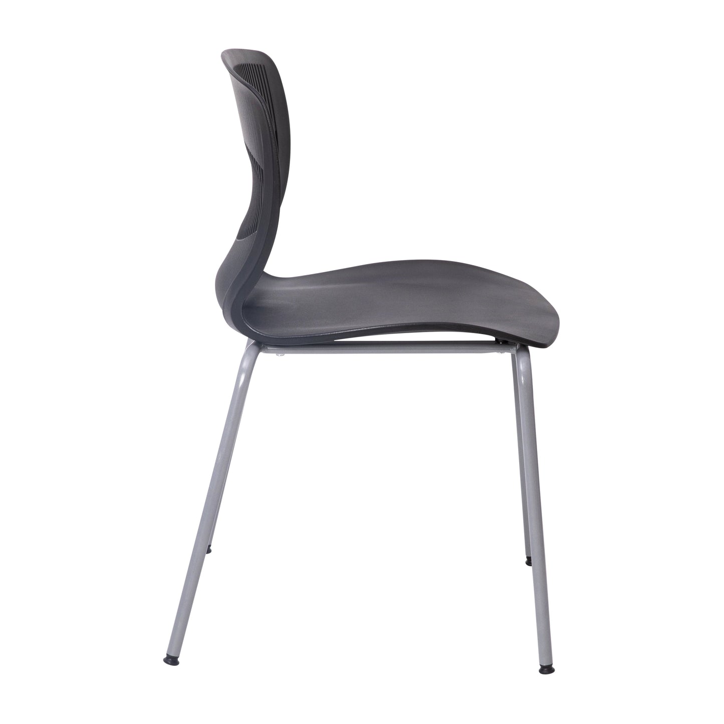 Black Plastic Stacking Chair RUT-NC618-BK-GG