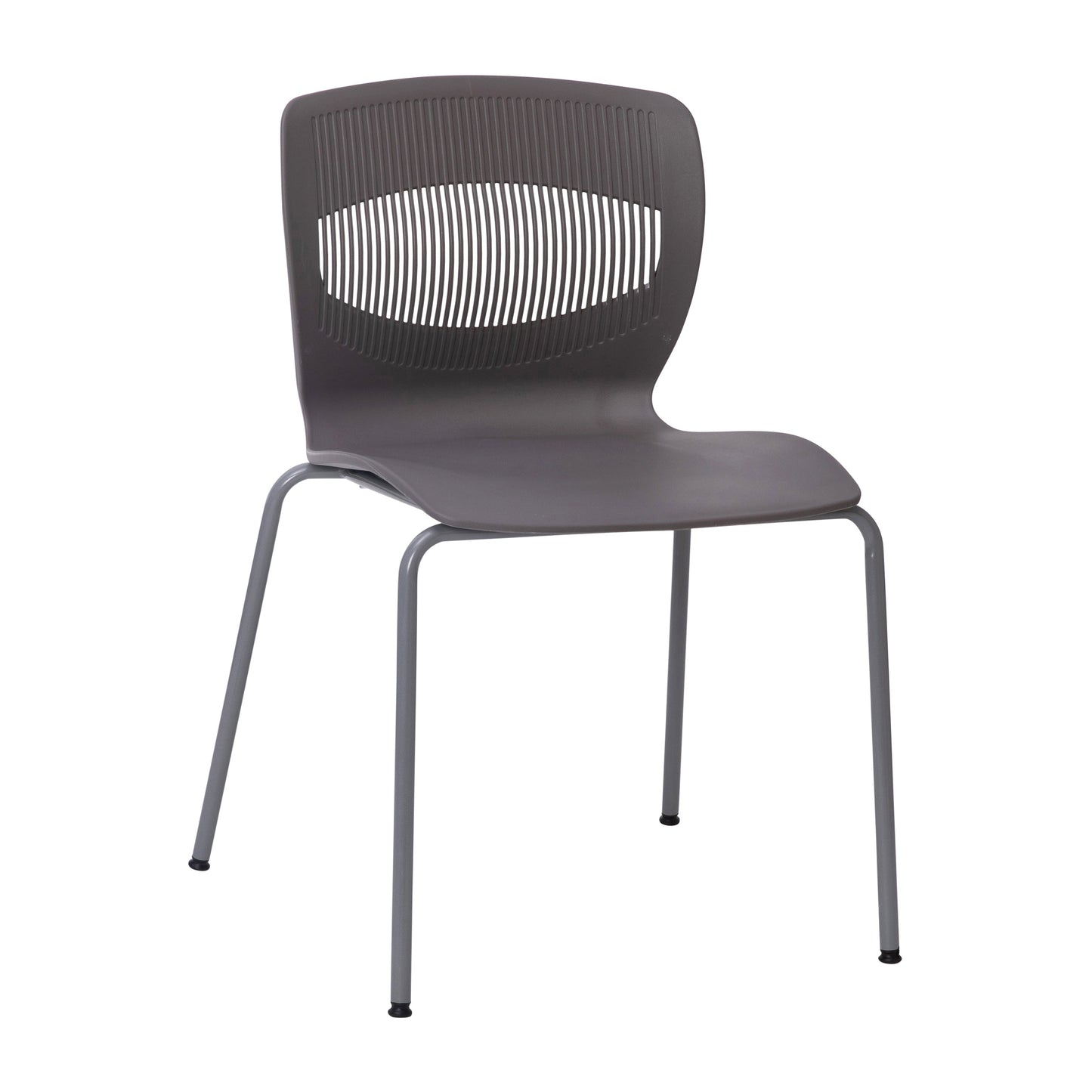 Gray Plastic Stacking Chair RUT-NC618-GY-GG