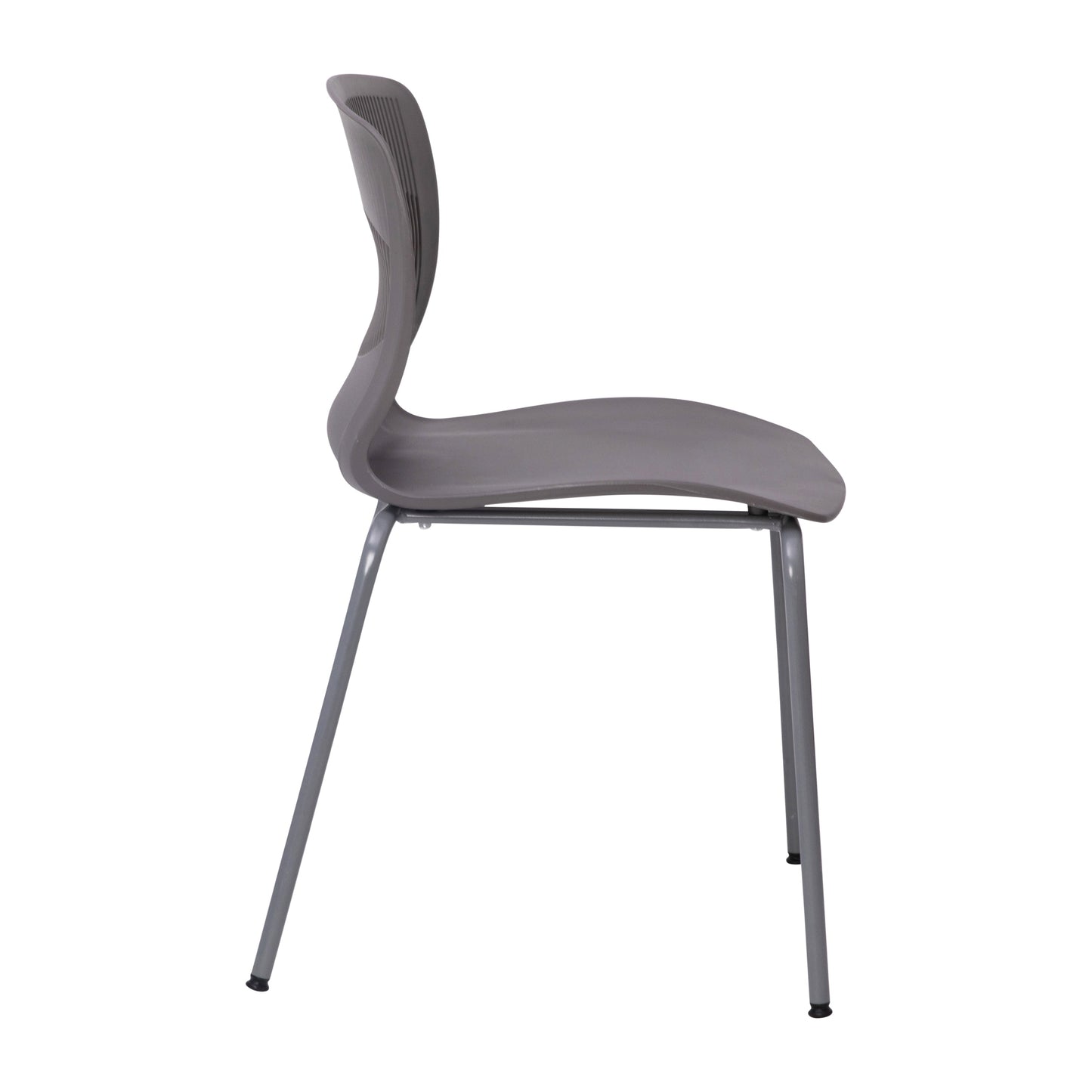 Gray Plastic Stacking Chair RUT-NC618-GY-GG