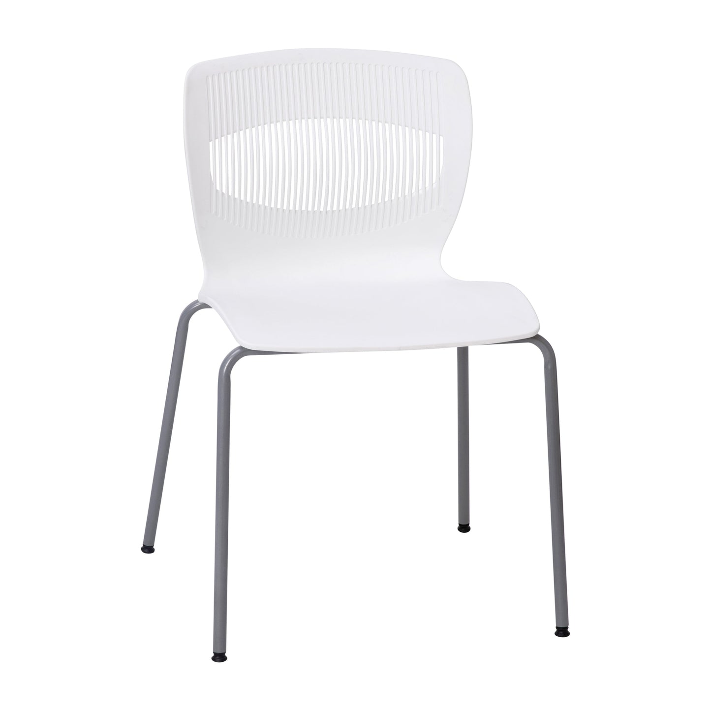 White Plastic Stacking Chair RUT-NC618-WH-GG