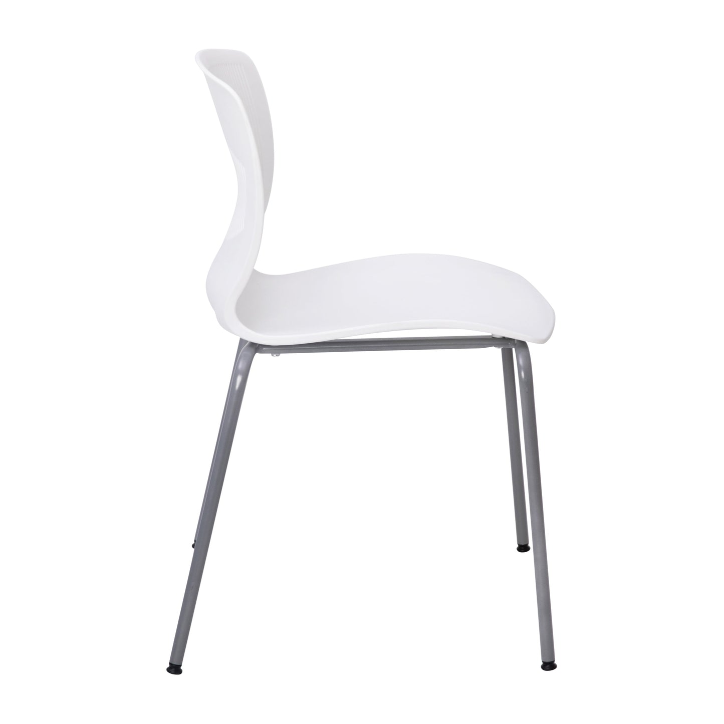 White Plastic Stacking Chair RUT-NC618-WH-GG