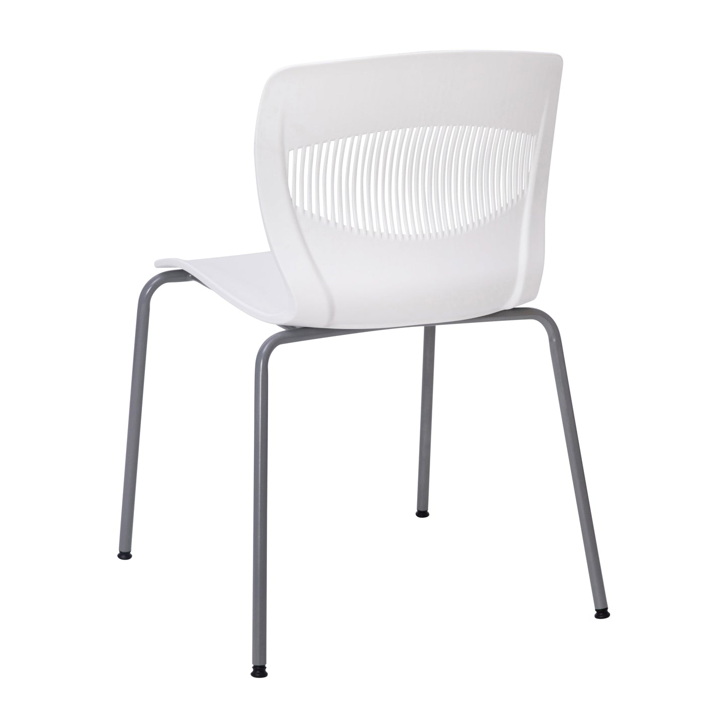 White Plastic Stacking Chair RUT-NC618-WH-GG