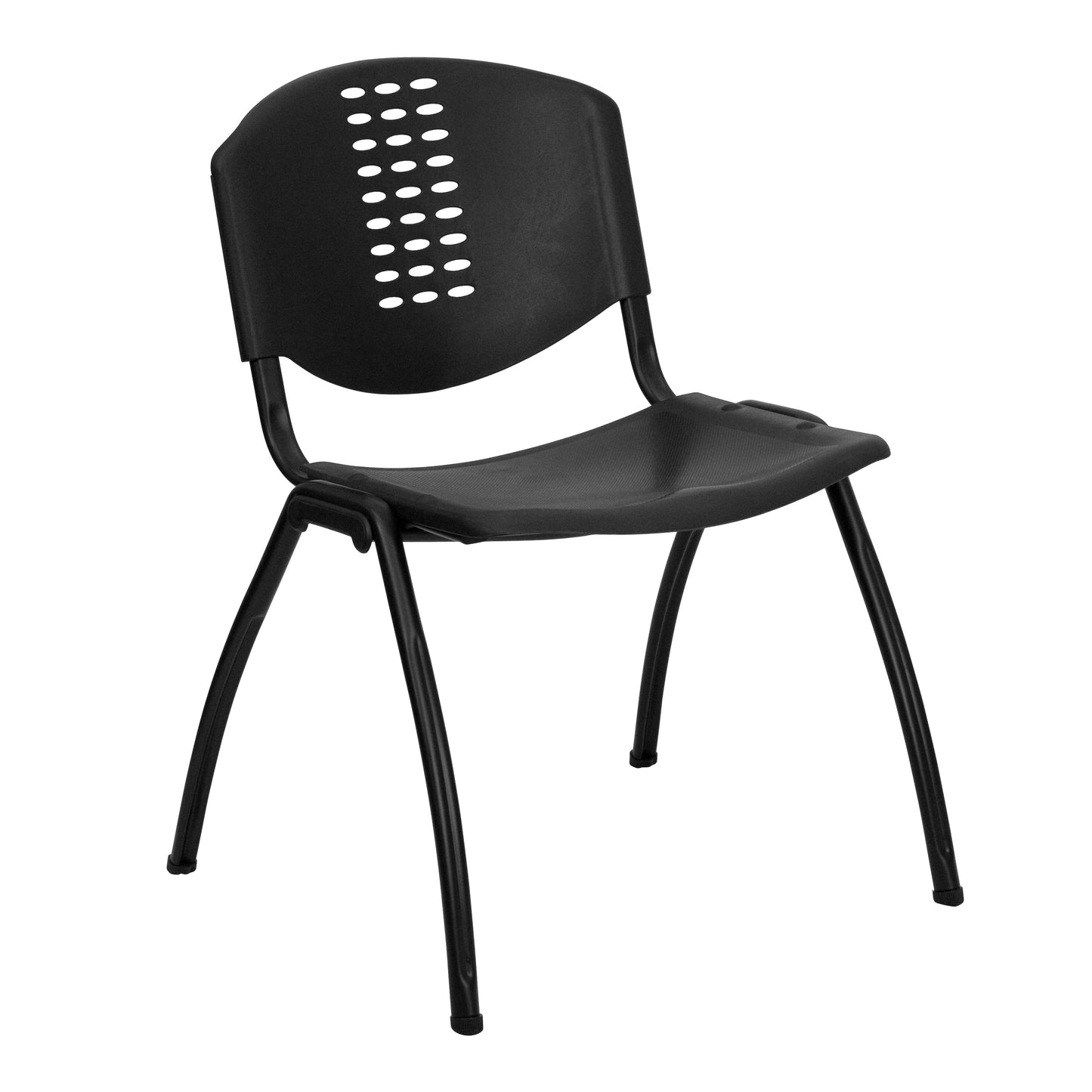 Black Plastic Stack Chair RUT-NF01A-BK-GG