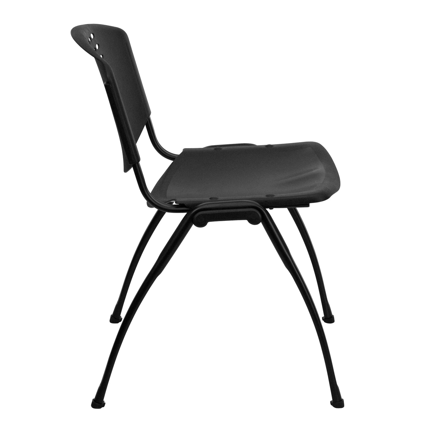 Black Plastic Stack Chair RUT-NF01A-BK-GG