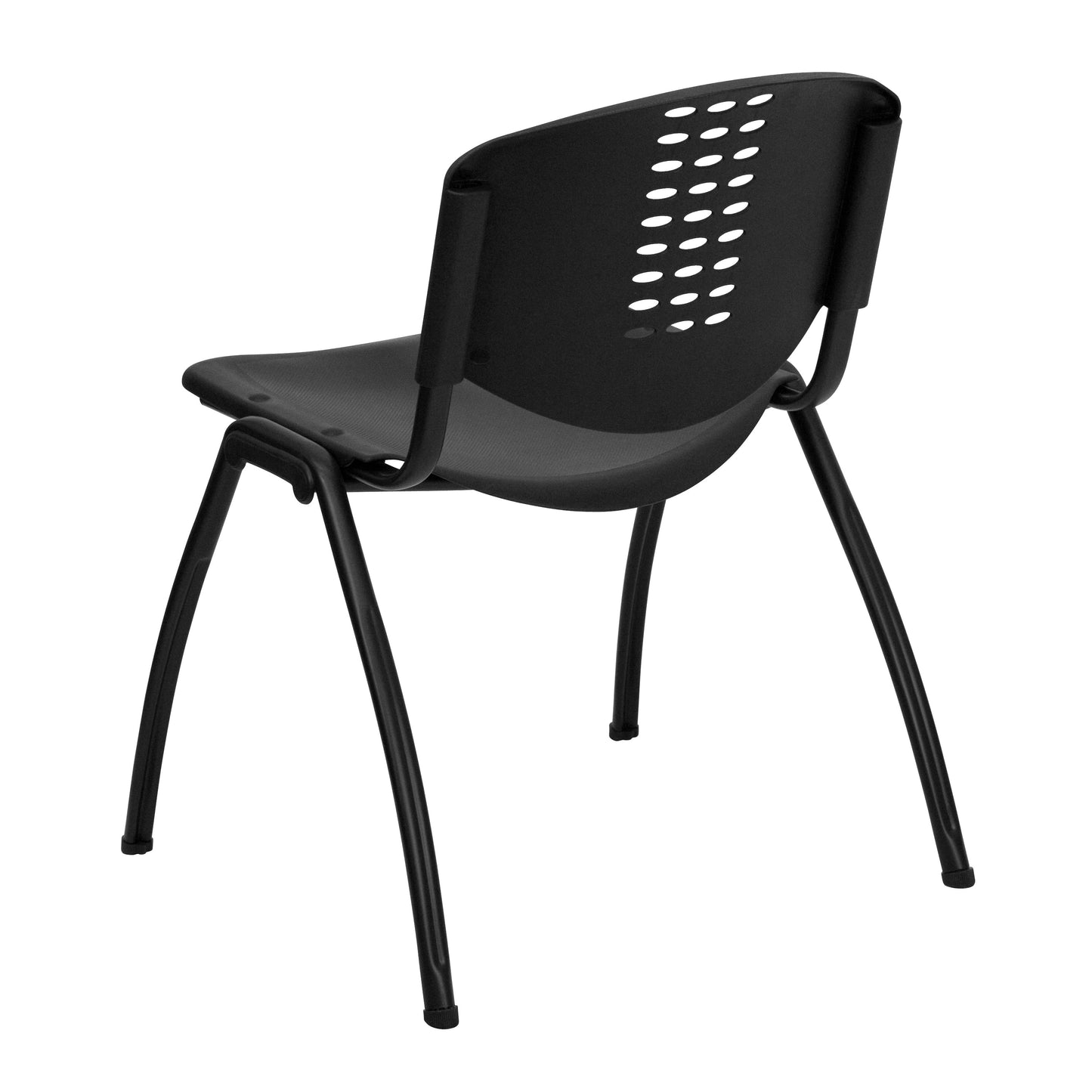 Black Plastic Stack Chair RUT-NF01A-BK-GG